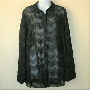 Shimmery Black Button up Shirt
